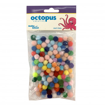DEKORATIVNE POM POM LOPTICE MIX 10mm 120kom UNL-2426 OCTOPUS 