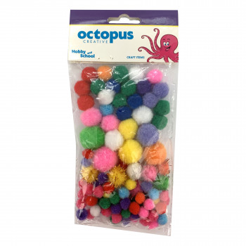 DEKORATIVNE POM POM LOPTICE MIX 120kom UNL-2427 OCTOPUS 