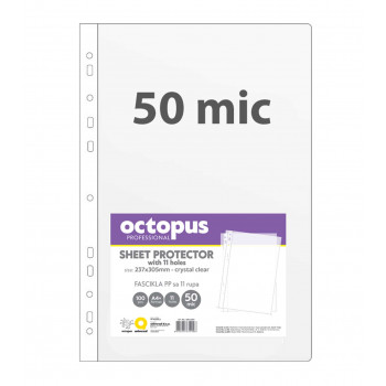 FASCIKLA A4 100/1 U 11 RUPA 50mic OCTOPUS CRYSTAL CLEAR UNL-2204 