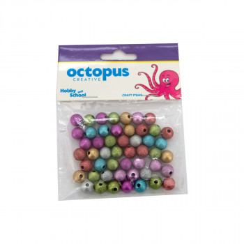 DEKORATIVNE PERLE GLITER 10mm 50kom UNL-2394 OCTOPUS 
