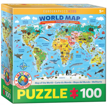 PUZZLE 100 DELOVA  6100-5554 ILLUSTRATED MAP OF THE WORLD 