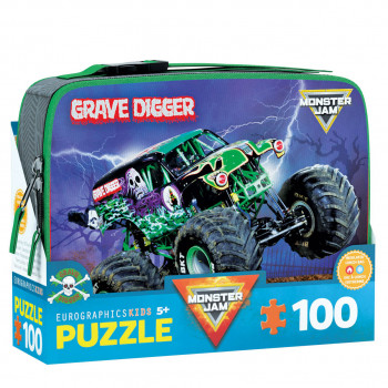 PUZZLE LUNCH BOX  9100-5938 GRAVE DIGGER TIN - MNSTER JAM 