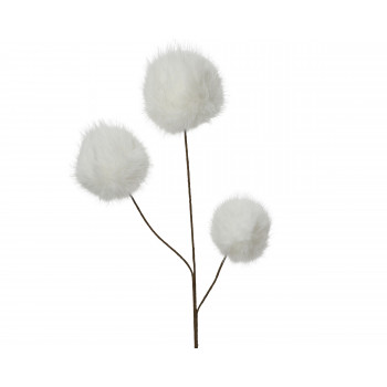 GRANA DEKORATIVNA SA 3 PAHULJASTE KUGLICE 70CM BELA 531376 