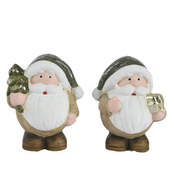 FIGURA NOVOGODIŠNJA DEDA MRAZ 8CM ZELENO-BELI 536135 