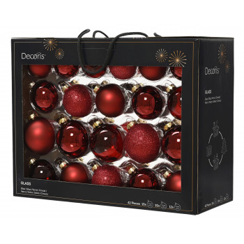 KUGLA NOVOGODIŠNJA STAKLENA 42/1 7CM CRVENA OXBLOOD 149253 