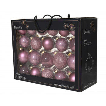 KUGLA NOVOGODIŠNJA STAKLENA 42/1 7CM VINTAGE PINK 149289 