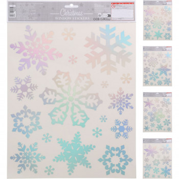 NOVOGODIŠNJI STIKERI ZA PROZOR 42X30CM SNOWFLA BCC710260XMAS 