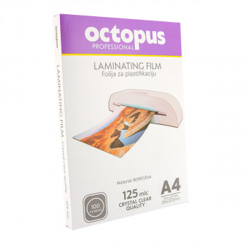 FOLIJA ZA PLASTIFICIRANJE A4 125mic 100/1 OCTOPUS UNL-2083 