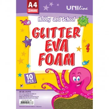 DEKORATIVNA GUMA GLITER A4 10/1 GOLD UNL-0667 