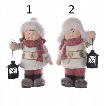FIGURA DEČAK SA LAMPOM NOVOGODIŠNJA 24.5X16X42.5CM 53.0033 