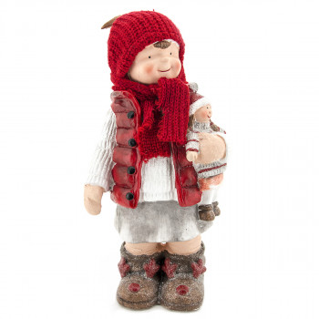 KERAMIČKA FIGURA NOVOGODIŠNJA  DEČAK-DEVOJČICA 530634 