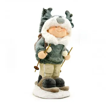 DEKORATIVNA FIGURA DECA SA SKIJAMA 530757 