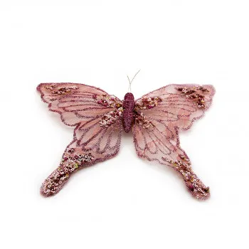 DEKORATIVNI UKRAS LEPTIR 31X30CM PINK 612268 