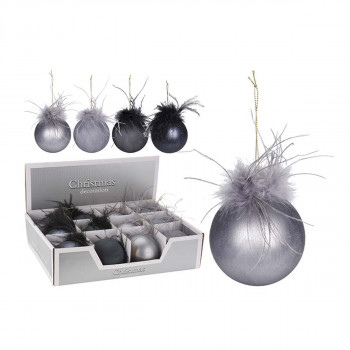 KUGLA NOVOGODIŠNJA 8CM PAPERJE DEKOR ABT620400 