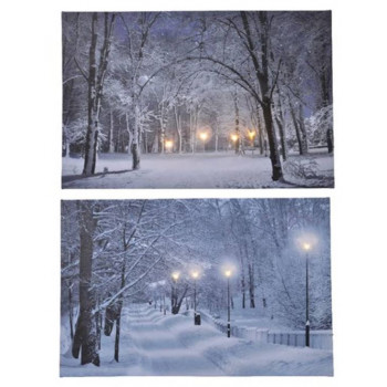 SLIKA ZIDNA NOVOGODIŠNJA SA LED SVETLOM 1.5X38X58CM 485485 