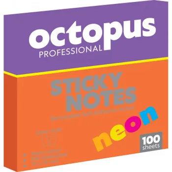 BLOK SAMOLEPLJIVI 75x75 100 LISTA NEON OCTOPUS UNL-0180 
