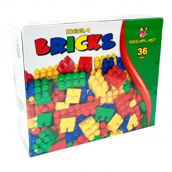 KOCKE 36 DELOVA U KARTONSKOJ KUTIJI MEGAPLAST 