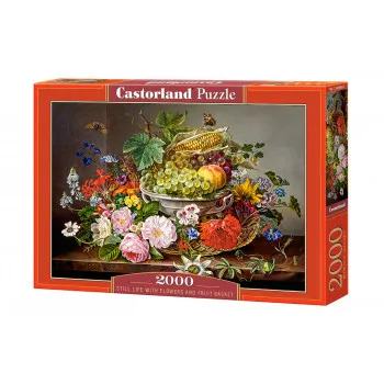 PUZZLE 2000 DELOVA C-200658-2 STILL LIFE WITH FLOWERS AND FRUIT BASKE CASTORLAND 