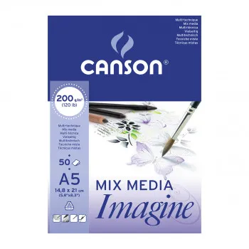 BLOK A5 200g 50 LISTA MIX MEDIA IMAGINE CANSON 200006009 