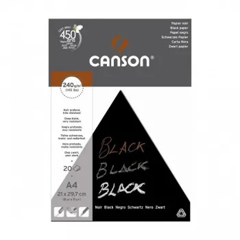 BLOK A4 240g 20 LISTA BLACK 38 CANSON 200377111 