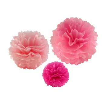 PARTY POMPOM SET 3/1 PINK UNL-1371 