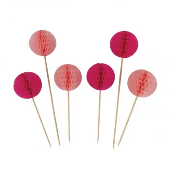 PARTY HONEYCOMB BALL PICK 6/1 PINK UNL-1421 