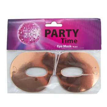 PARTY MASKA 6/1 17X7.5CM ROZA PARTY TIME UNL-1347 