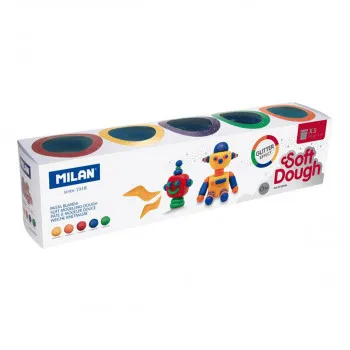 PLASTELIN MILAN 5 BOJAx142g GLITTER SOFT 913505G 