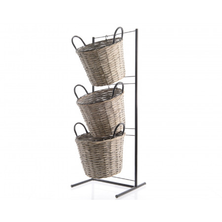 STALAK METALNI SA 3 KORPE 41X37X116CM SIVI 389711 