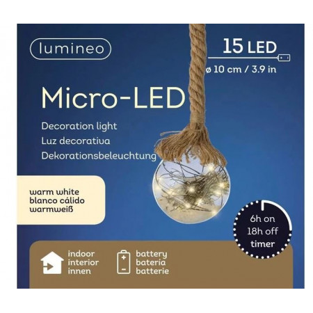 KUGLA NOVOGODIŠNJA SA LED SVETLOM 10X80CM 485671 