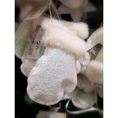 UKRAS NOVOGODIŠNJI POLYESTER GLITTER 1X9X10CM WHITE 610427 