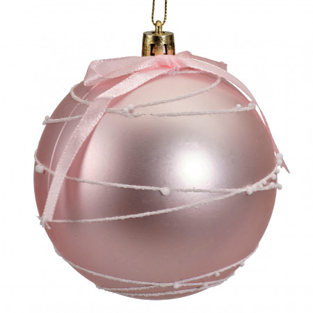 KUGLA NOVOGODIŠNJA 8CM BLUSH PINK 025721 