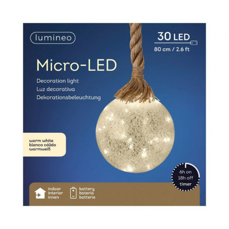 KUGLA NOVOGODIŠNJA SA LED SVETLOM 14X80CM 480249 