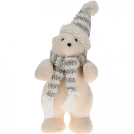 FIGURA UKRASNA BELI MEDVED STOJI YZB005580 