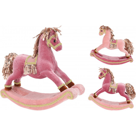 FIGURA NOVOGODIŠNJA KONJIĆ ZA LJULJANJE 26CM YZB004810 