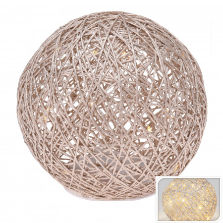 KUGLA DEKORATIVNA 20CM SA 20 LED LAMPICA ZLATNA AMZ100010 