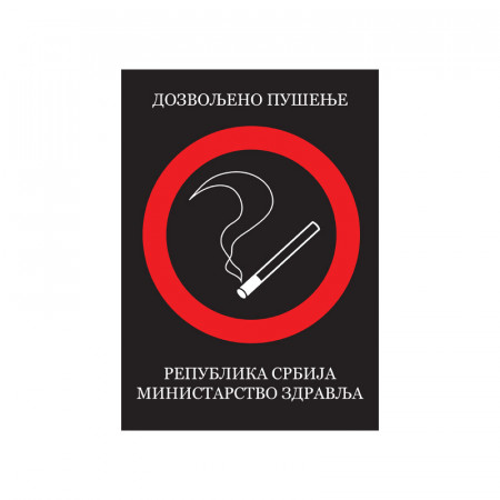 NALEPNICA A5 DOZVOLJENO PUŠENJE 3/1 OCTOPUS UNL-1852 