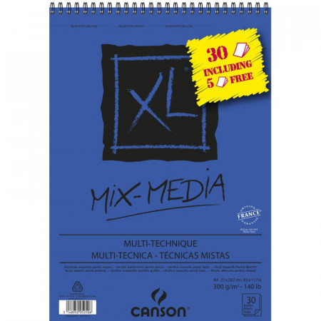 BLOK A4 300g 30LISTA XL MIX MEDIA CANSON 400076298 