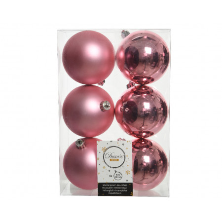 KUGLA NOVOGODIŠNJA 6/1 8CM PINK 022075 