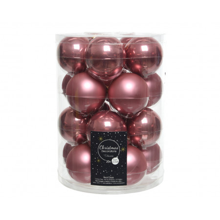 KUGLA NOVOGODIŠNJA STAKLENA 20/1 6CM PINK VELVET 140244 