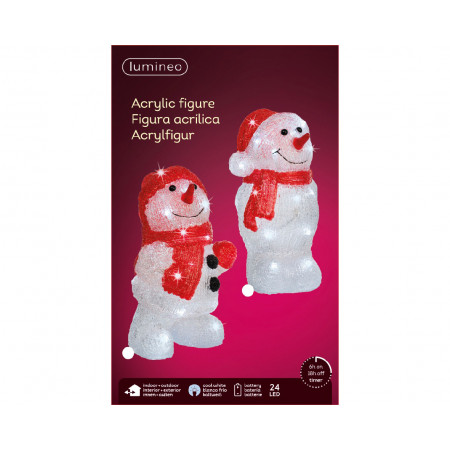 NOVOGODIŠNJA FIGURA SNEŠKO SA LED SVETLOM 18X18X29CM 491154 