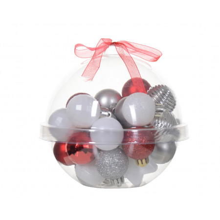 KUGLA NOVOGODIŠNJA 30/1 3CM GLITER MIX 029222 