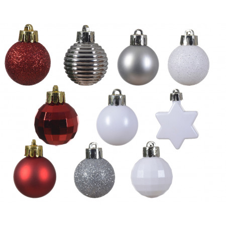 KUGLA NOVOGODIŠNJA 30/1 3CM GLITER MIX 029222 