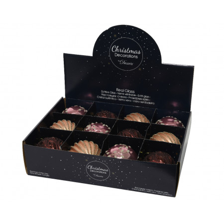 KUGLA NOVOGODIŠNJA STAKLENA 10CM PINK 062613 