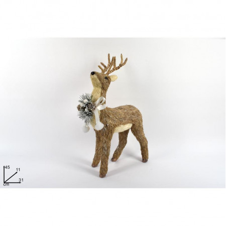 FIGURA UKRASNA JELEN SA ŠALOM 45CM RO010788 