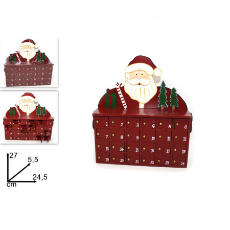 NOVOGODIŠNJA FIGURA ADVENT KALENDAR 27X5.5X24.5CM MI003775 