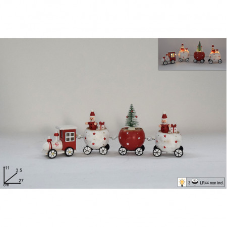 NOVOGODIŠNJA FIGURA VOZ SA DEDA MRAZOM 11X3.5X27CM LN001754 