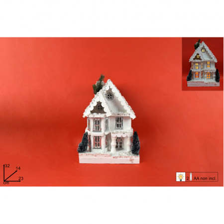 NOVOGODIŠNJA FIGURA LAMPA KUĆA 32CM GI010036 