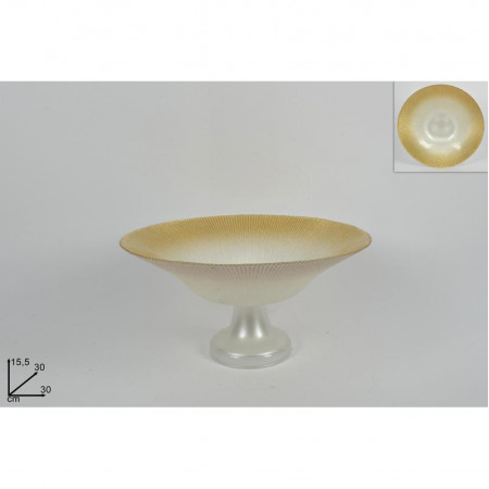 ČINIJA DEKORATIVNA 30CM BELO-ZLATNA GLITER CM003368L 