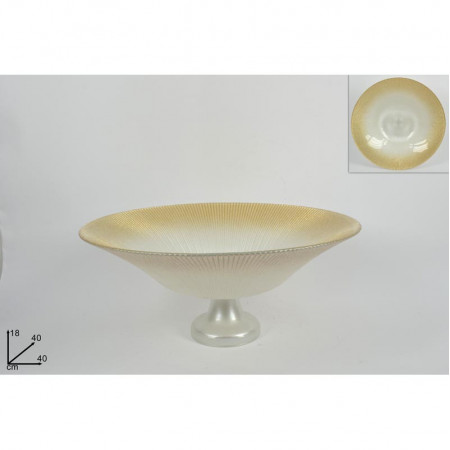 ČINIJA DEKORATIVNA 40CM BELO-ZLATNA GLITER CM003368I 
